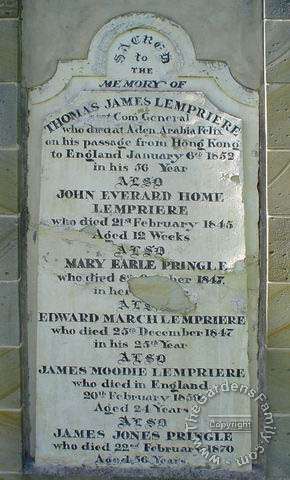 LEMPRIERE, James Moodie